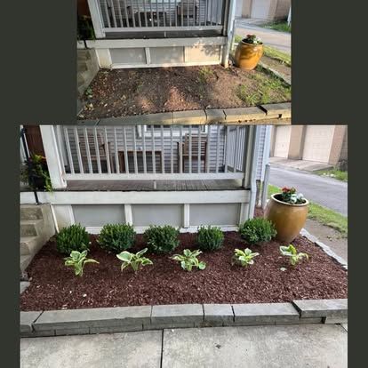 Fresh bed & plantings — Oronoz Landscaping project in Columbus